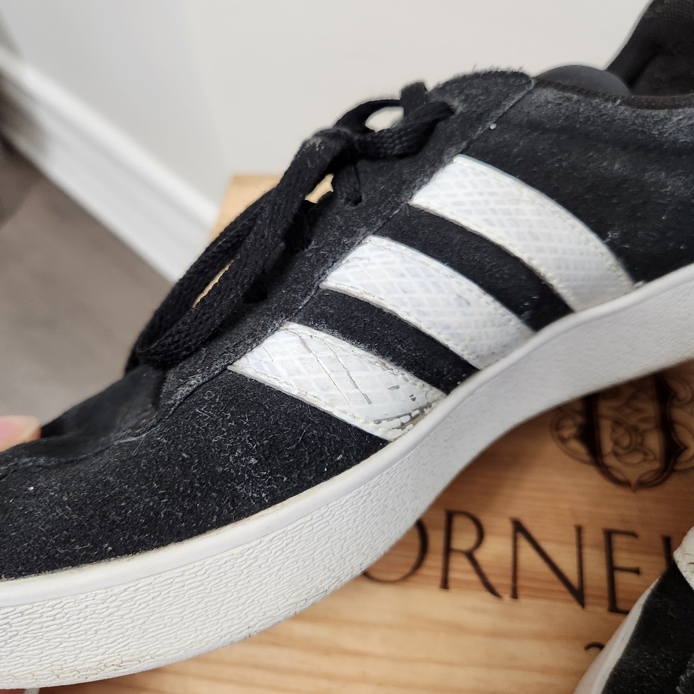 Adidas Black and White VL Court Sneakers Size 8 US - Picture 6 of 13